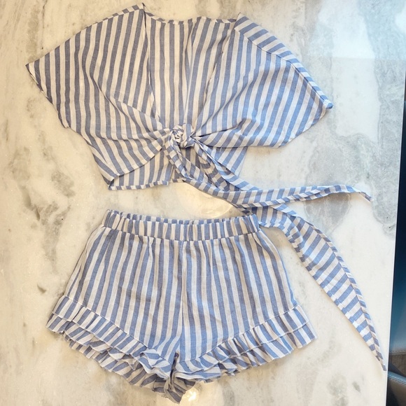 Dresses & Skirts - Blue & White Striped Set